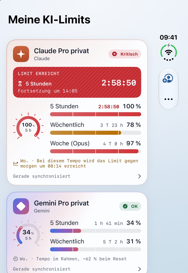 Übersicht auf dem Außendisplay des iPhone Duo, zugeklappt: Die Bedienelemente wandern an den Rand (Demodaten).