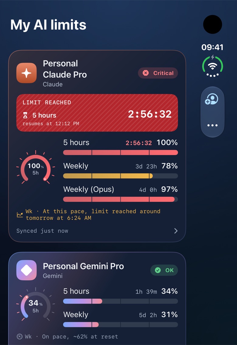 Dashboard on the outer display of iPhone Duo, folded: the controls move to the side (demo data).