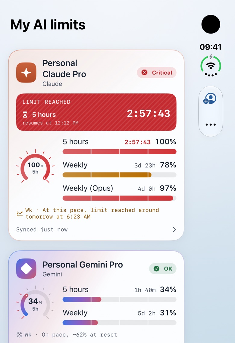 Dashboard on the outer display of iPhone Duo, folded: the controls move to the side (demo data).