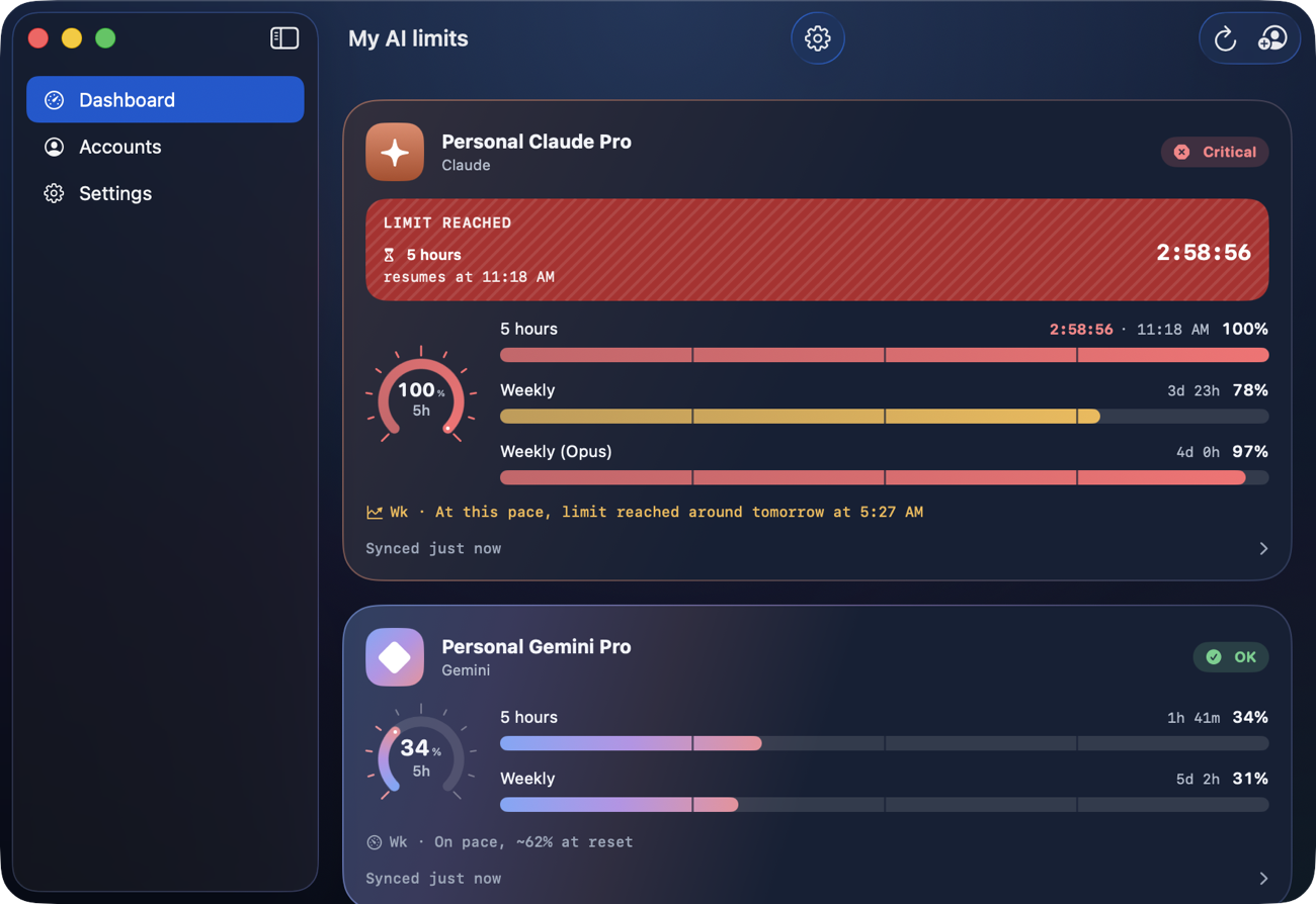 The app's main window on Mac (demo data).