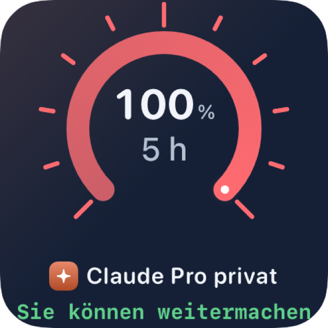 Kleines Widget mit „Sie können fortfahren“ nach dem Zurücksetzen (Demo-Darstellung).