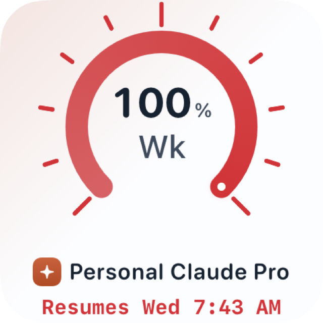 Widgets : Small, weekly limit